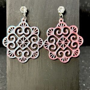 Pink‎ and Blue Color Shift Earrings